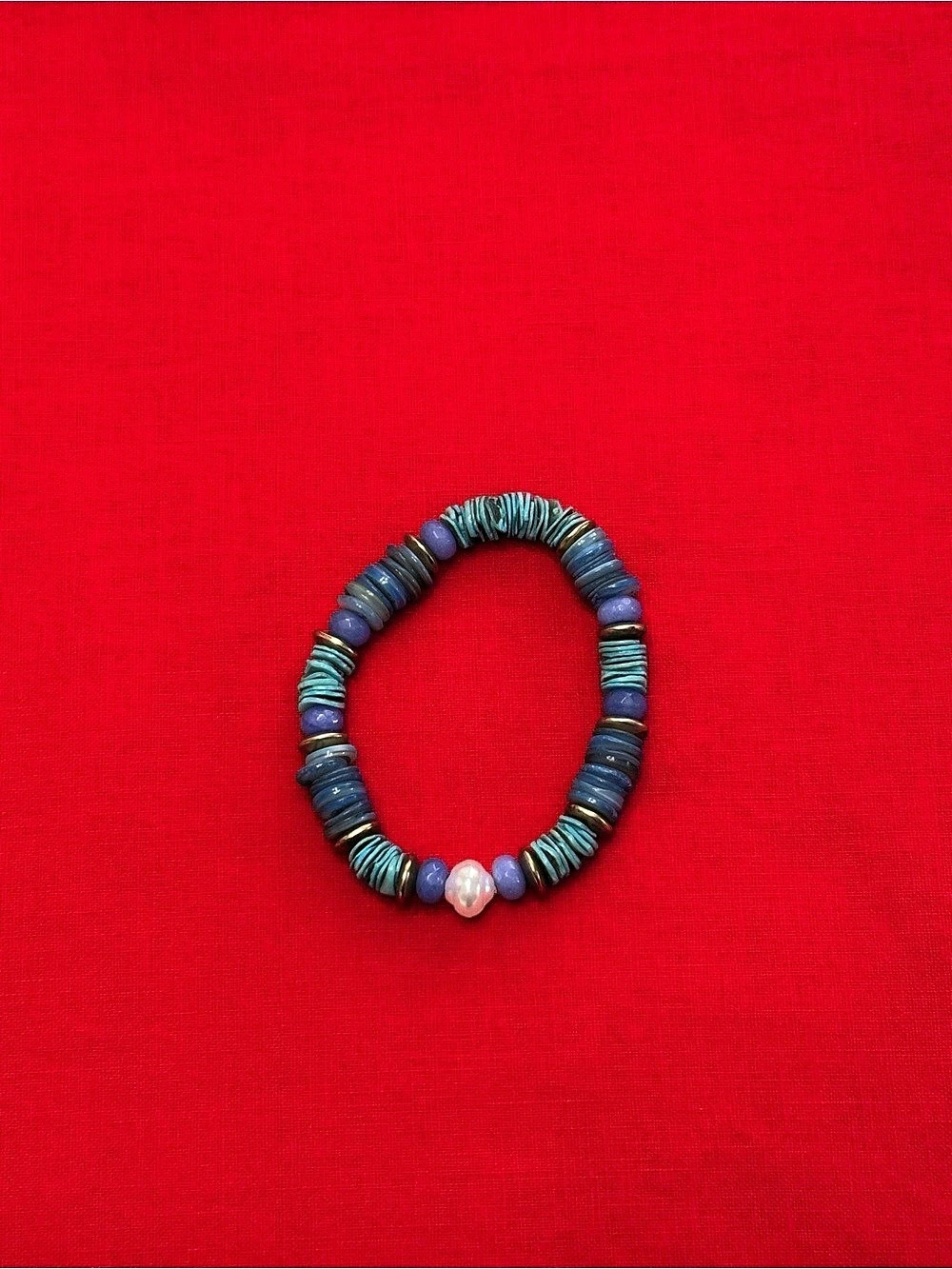 Beaded Bracelet in Blue & Green Like New